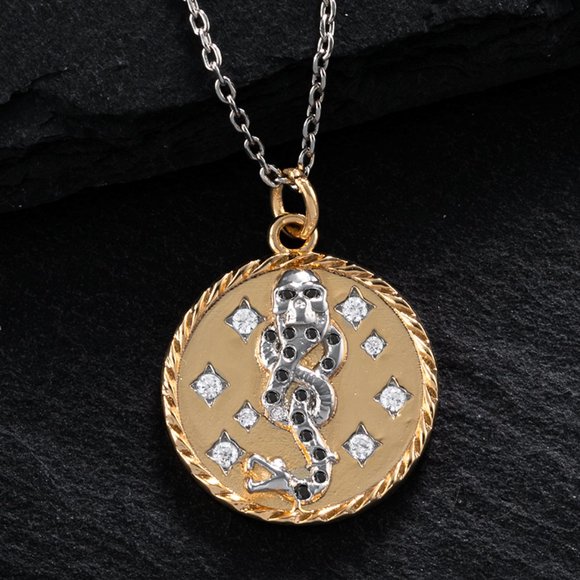 Harry Potter Gold Death Eater Dark Mark Necklace - Picture 1 of 5